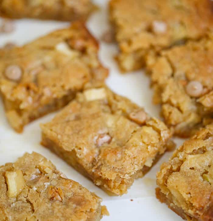 Salted Caramel Chip Apple Blondies