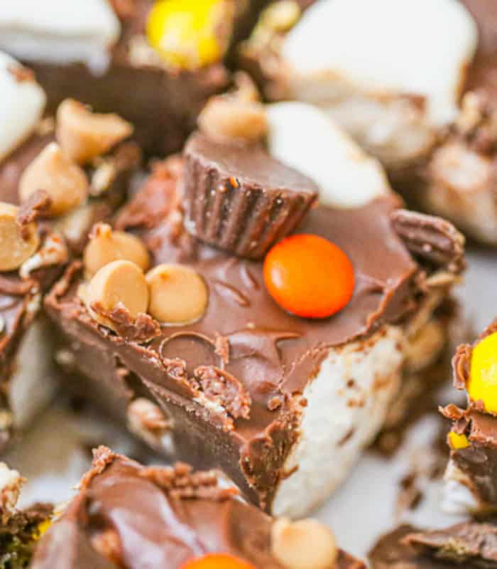 Heavenly Chocolate Peanut Butter Marshmallow Squares