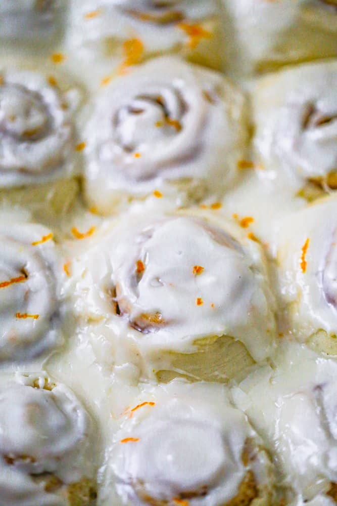 Easy Fluffy Orange Iced Cinnamon Rolls