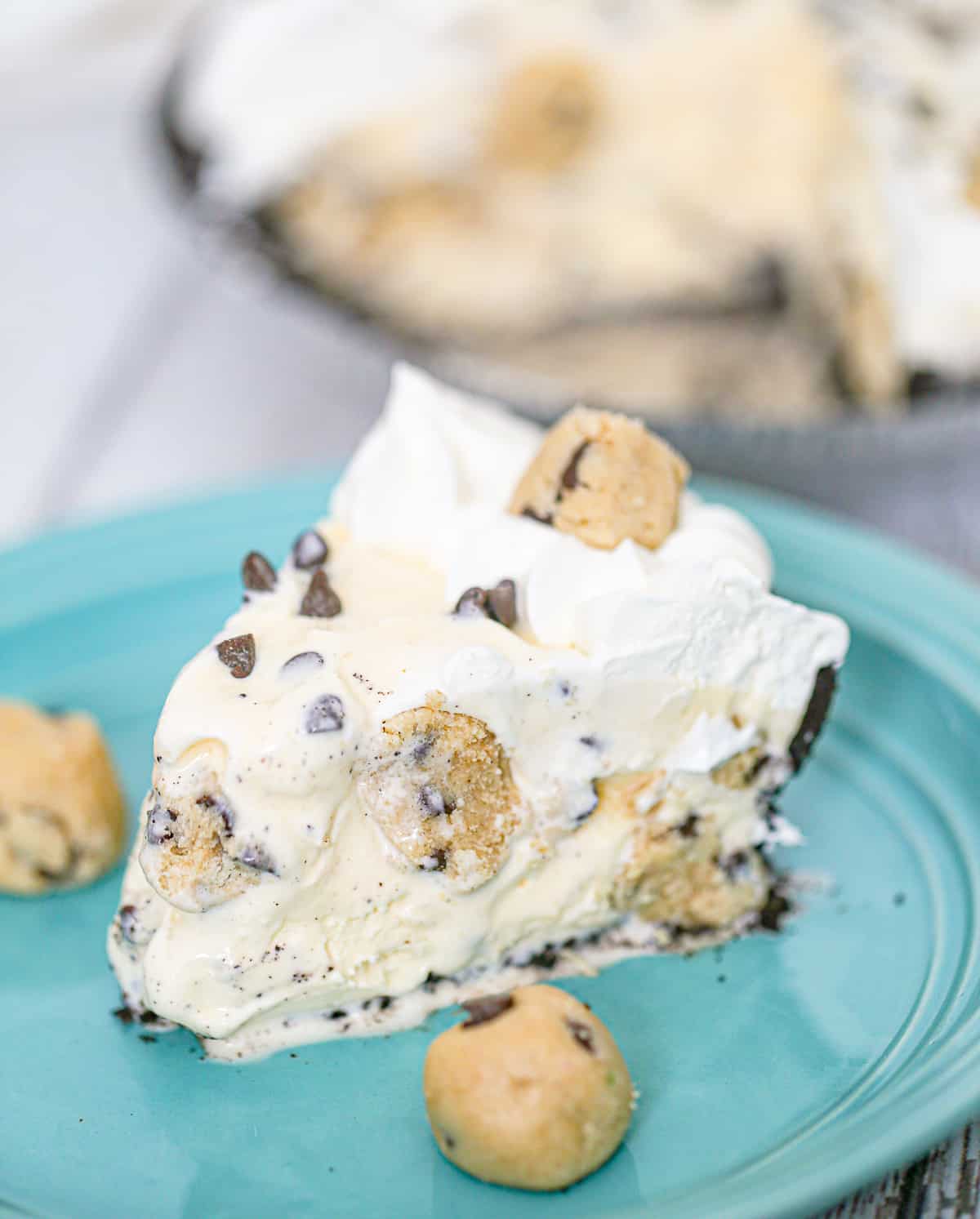 cookie dough ice cream in a pie