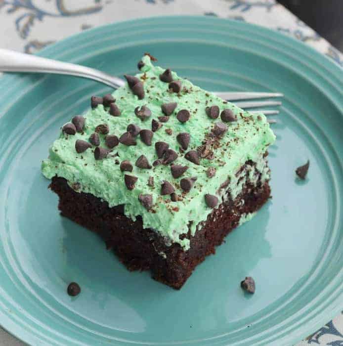 Holiday Chocolate Mint Poke Cake recipe