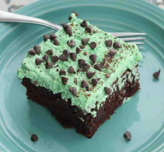 Holiday Chocolate Mint Poke Cake