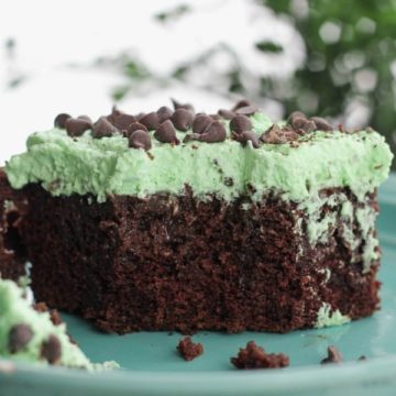 Holiday Chocolate Mint Poke Cake