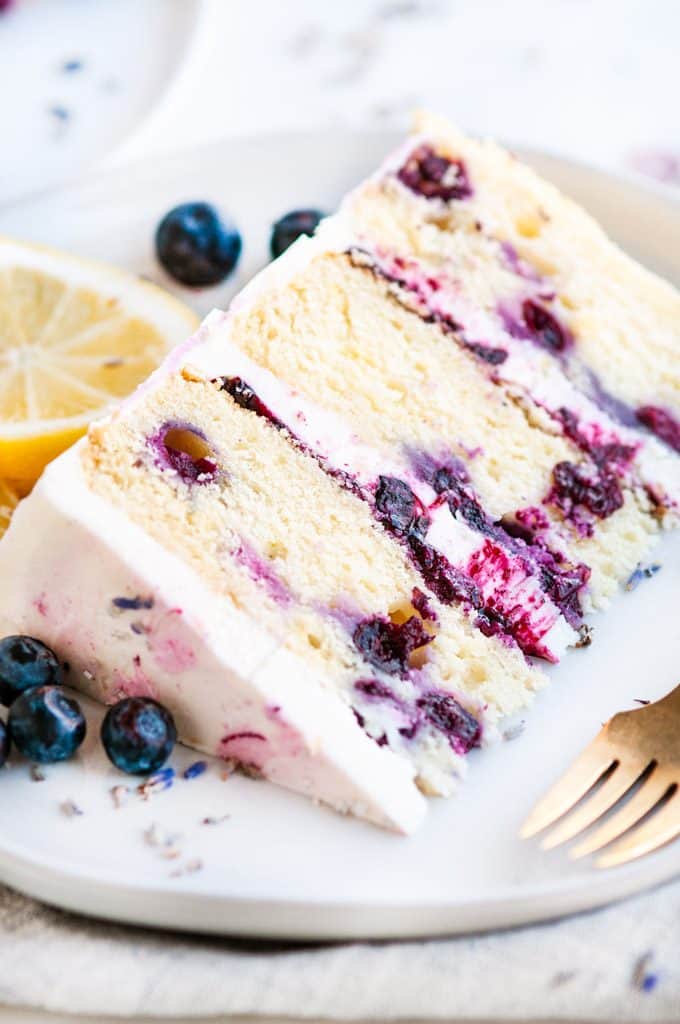 LEMON BLUEBERRY LAVENDER CAKE WITH MASCARPONE BUTTERCREAM FROSTING @ Aberdeen's Kitchen