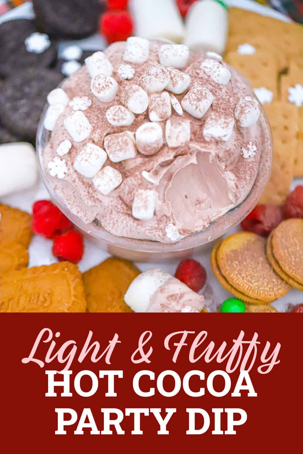 fluffy hot cocoa dip pinterest pin