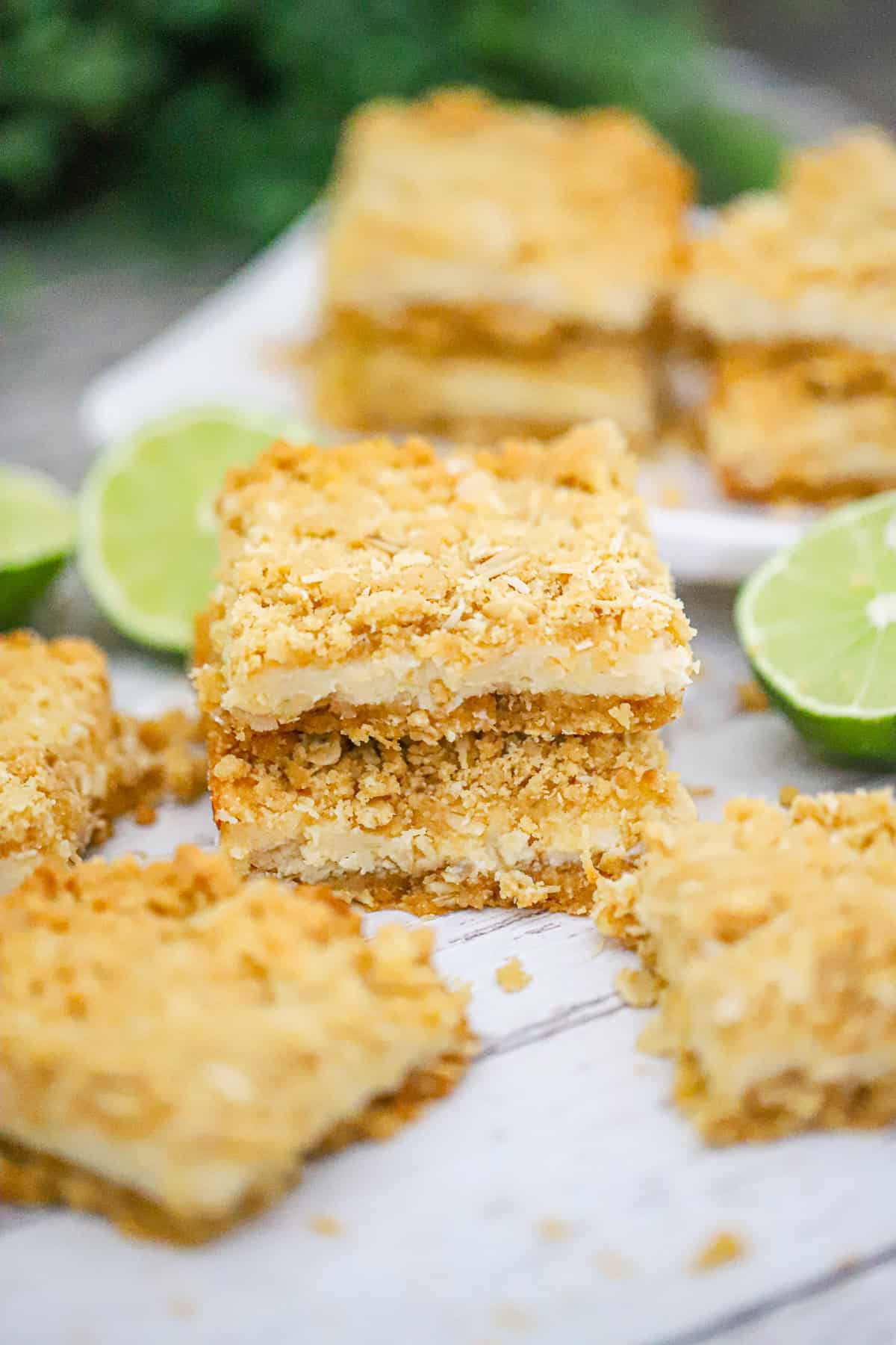 Lime Coconut Oatmeal Crumble Bars