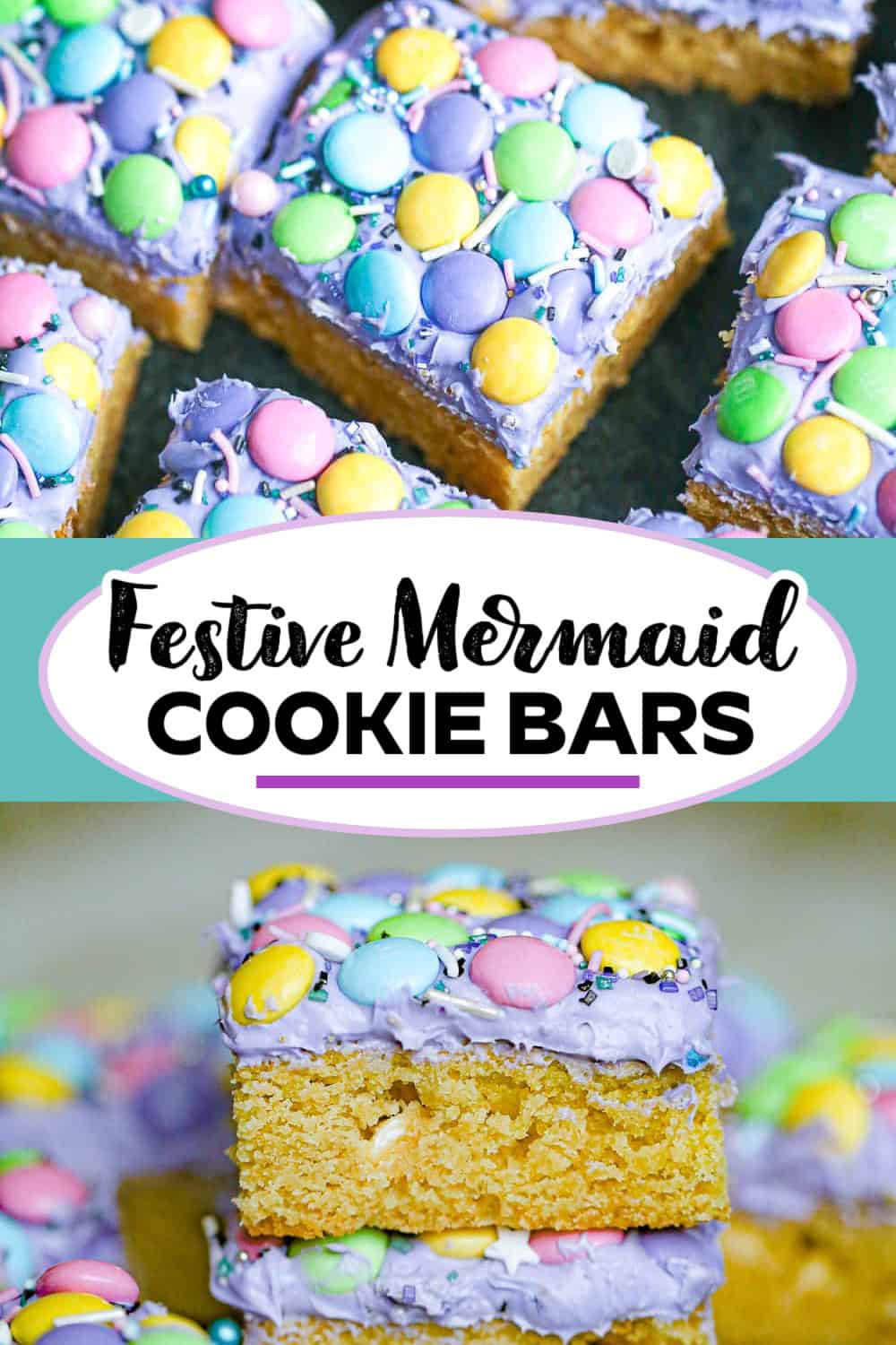 Mermaid Cookie Bars recipe for beach parties