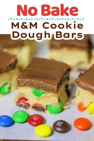 M&M Cookie Dough Bars - No Bake