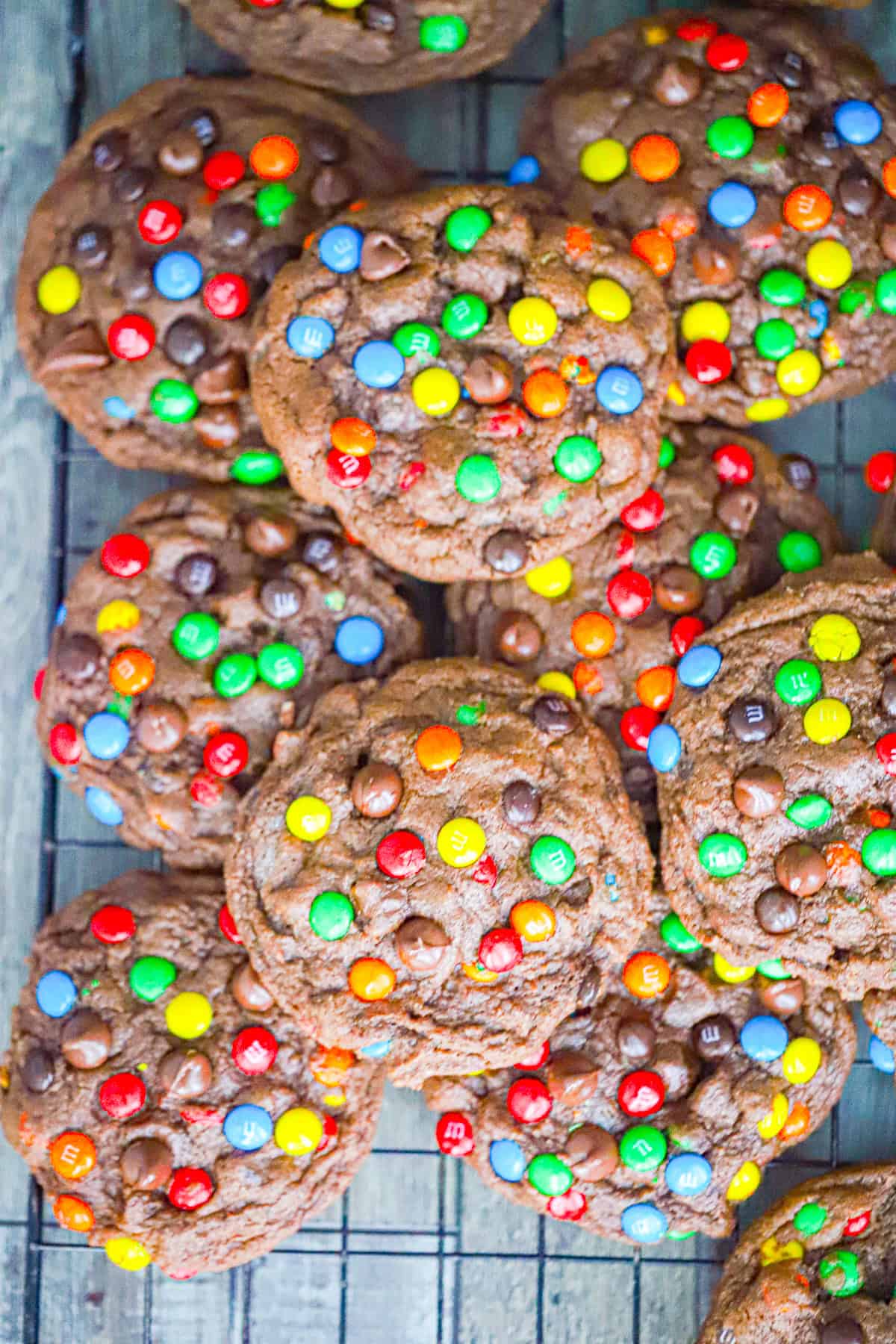 M&M Triple Chocolate Cookies
