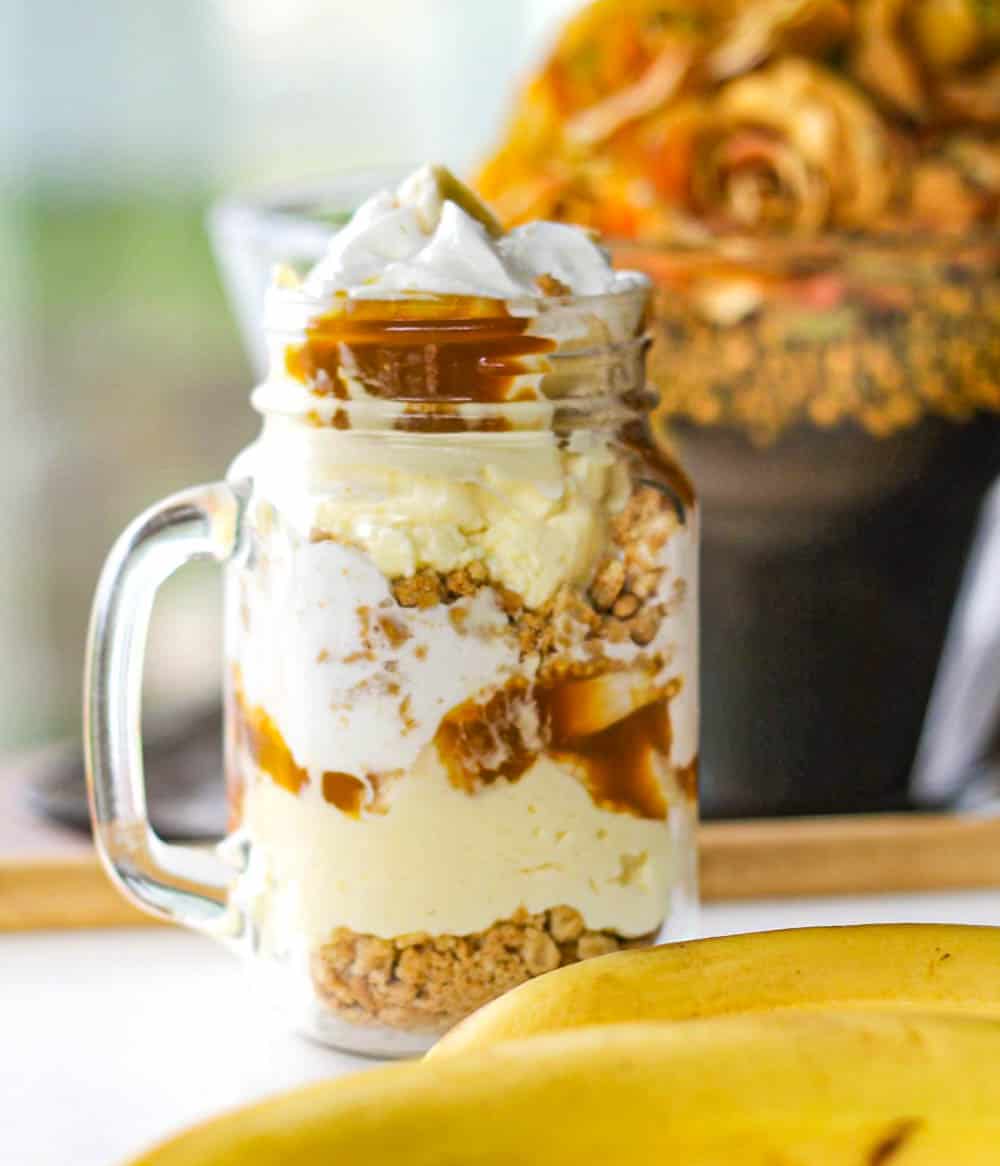 Layered Caramel & Banana Cream Pie Parfaits