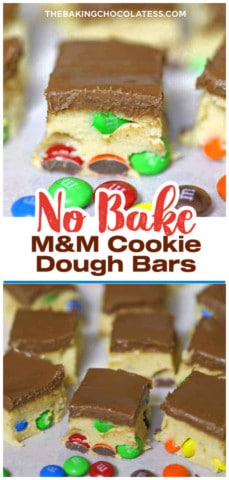 M&M Cookie Dough Bars - No Bake