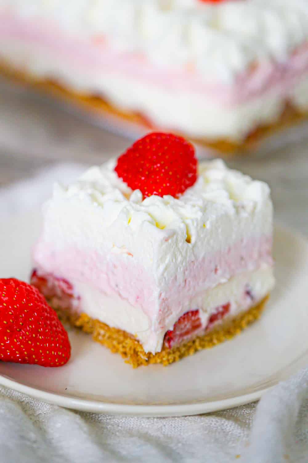 No Bake Strawberry Cream Layered Dessert