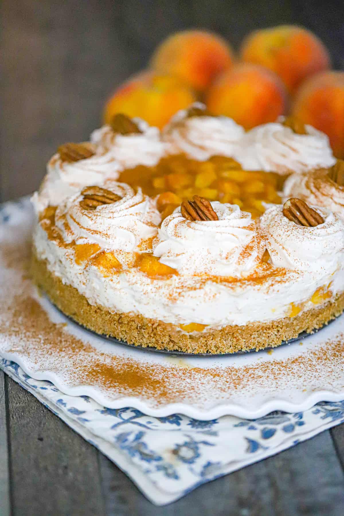 Ingredients for caramel peach cheesecake recipe