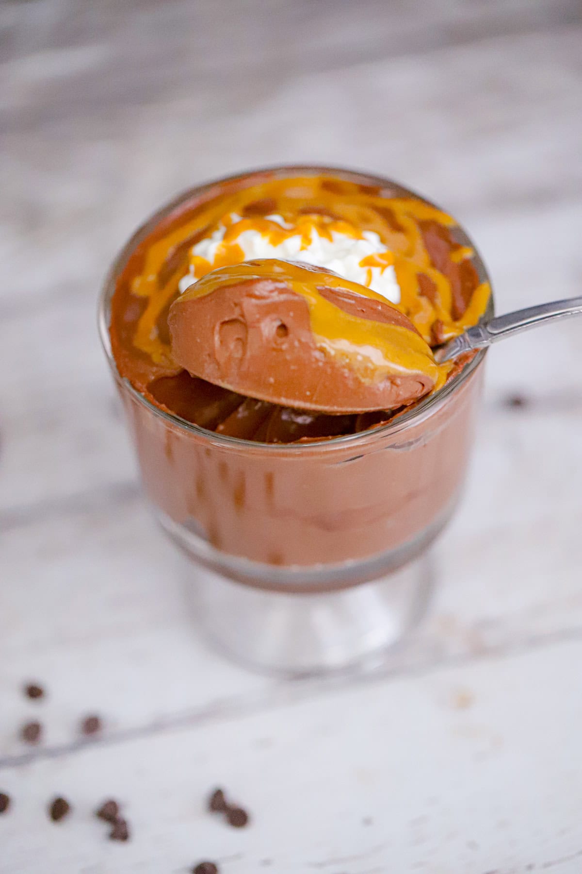 Make a delicious Chocolate Peanut Butter Cottage Cheese Mousse in just five minutes with this creamy, protein-packed dessert recipe!