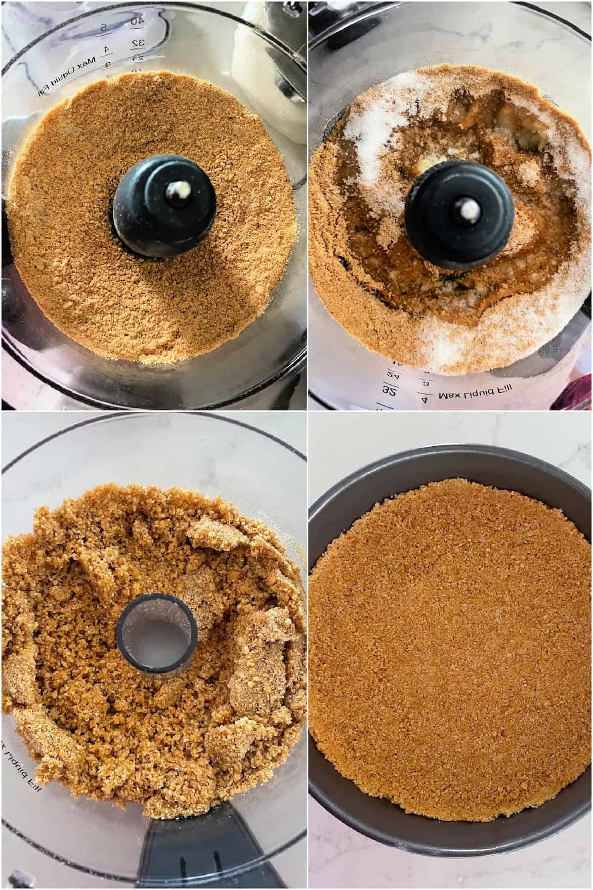 Graham cracker crust and cheesecake filling