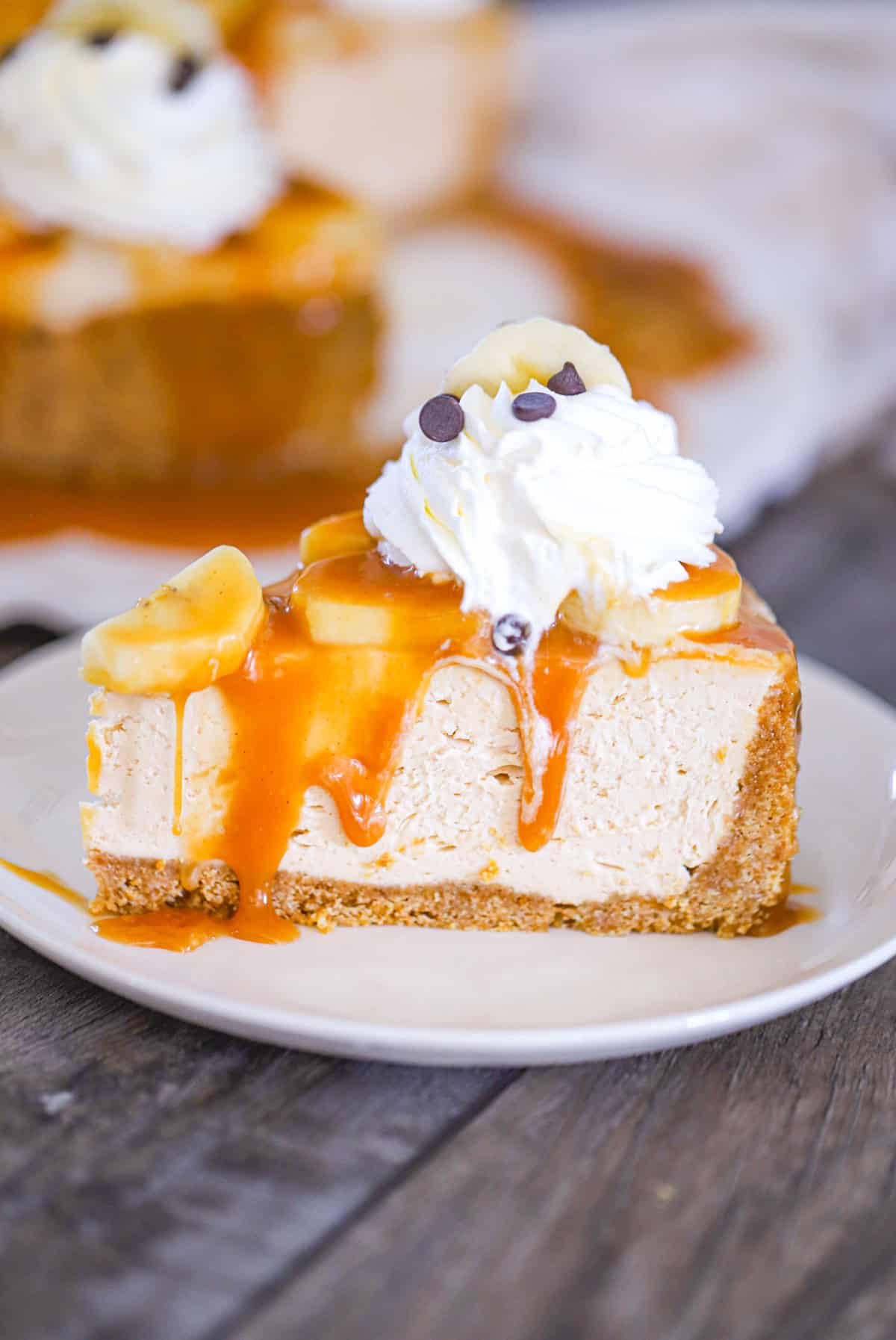 No Bake Peanut Butter Banoffee Cheesecake