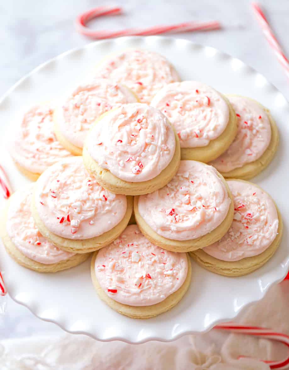 Candy Cane Frosted Cookies