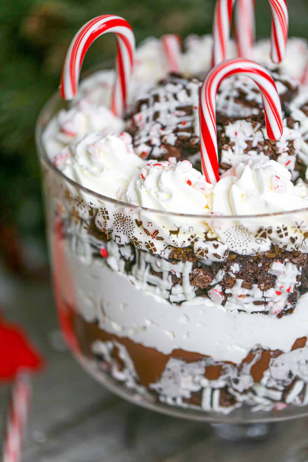 Peppermint Candy Brownie Trifle