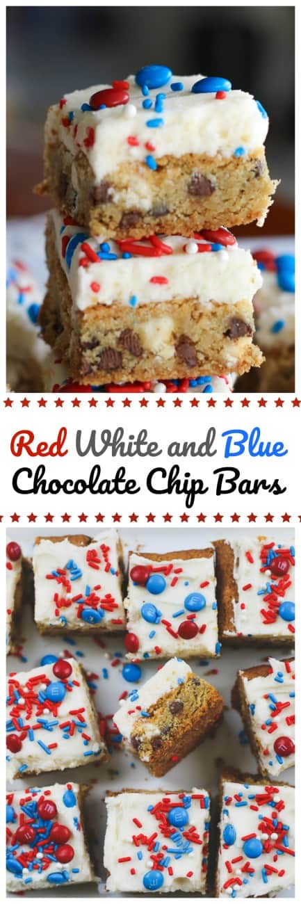 Red White and Blue Chocolate Chip Bars