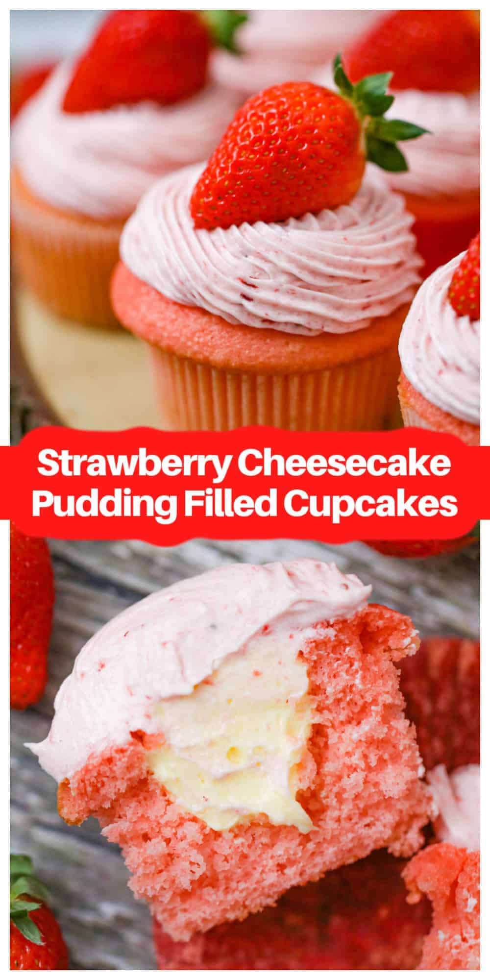 strawberry cheesecake cupcakes with cake mix