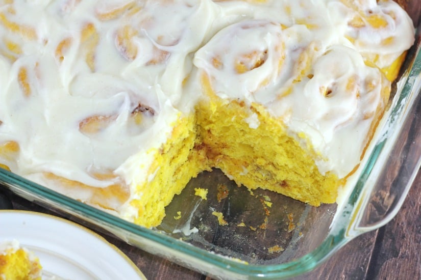 Cinnamon Pumpkin Rolls with Cream Cheese Frosting