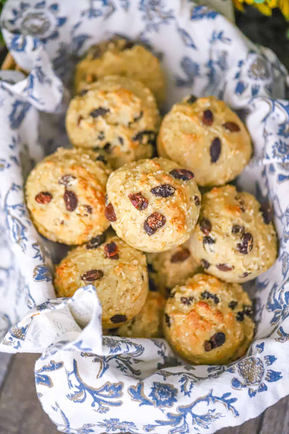 freshly baked raisin oatmeal muffins