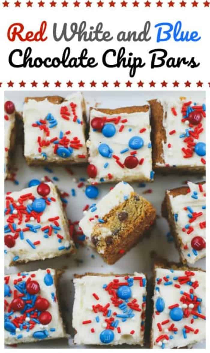Red White and Blue Chocolate Chip Bars