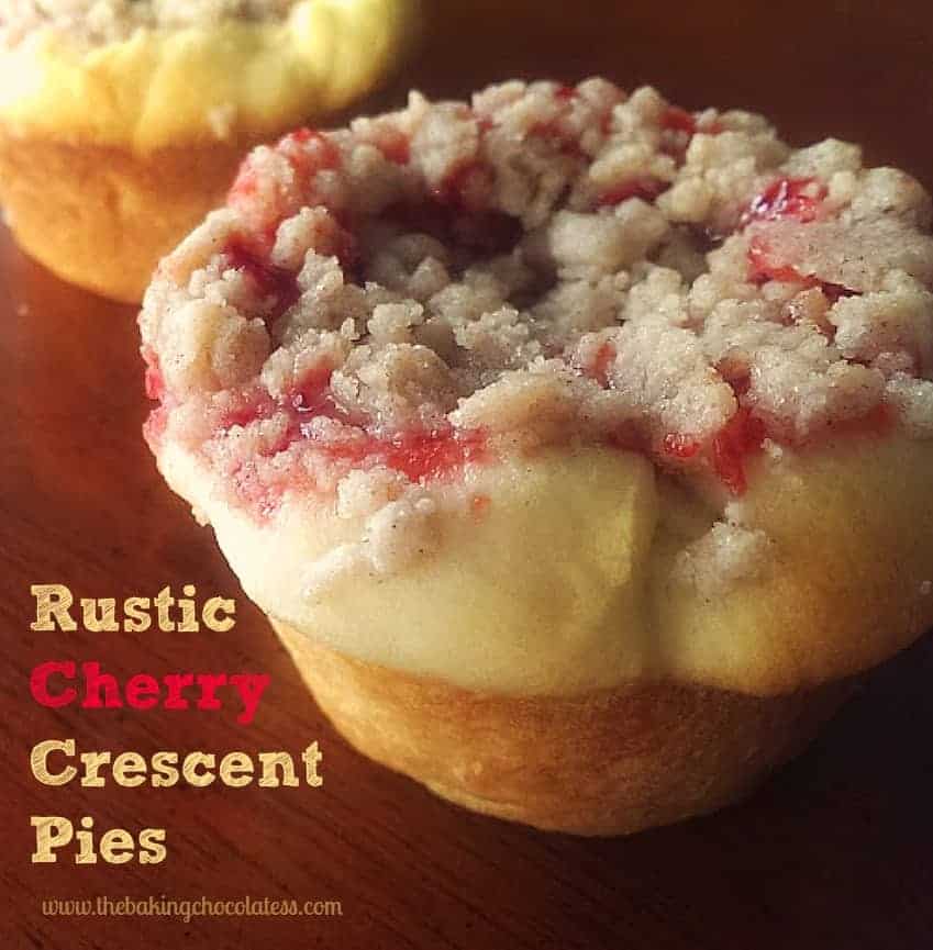 Rustic Cherry Streusel Crescent Pies