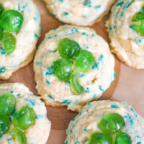 St Patrick's Day Green Cherry Shamrock Cookies