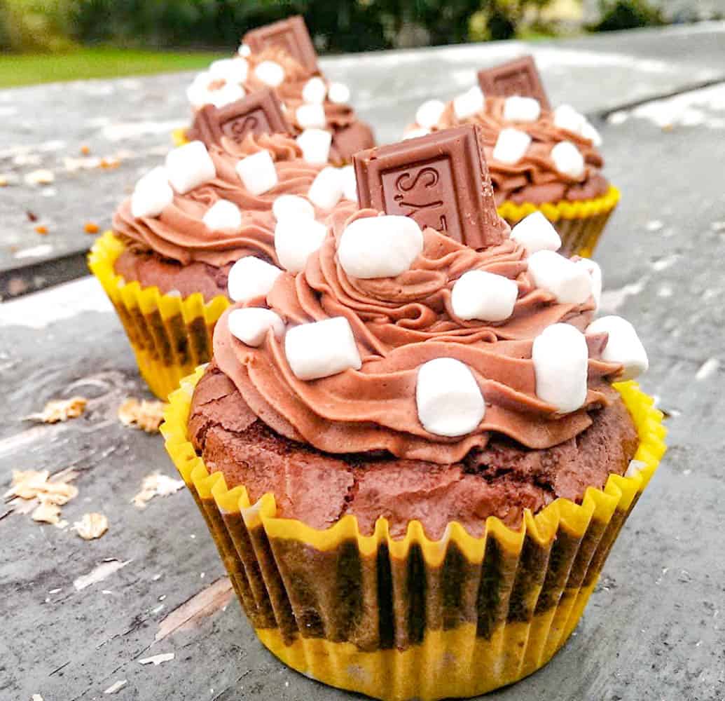 Chocolate S'more Brownie Cupcakes