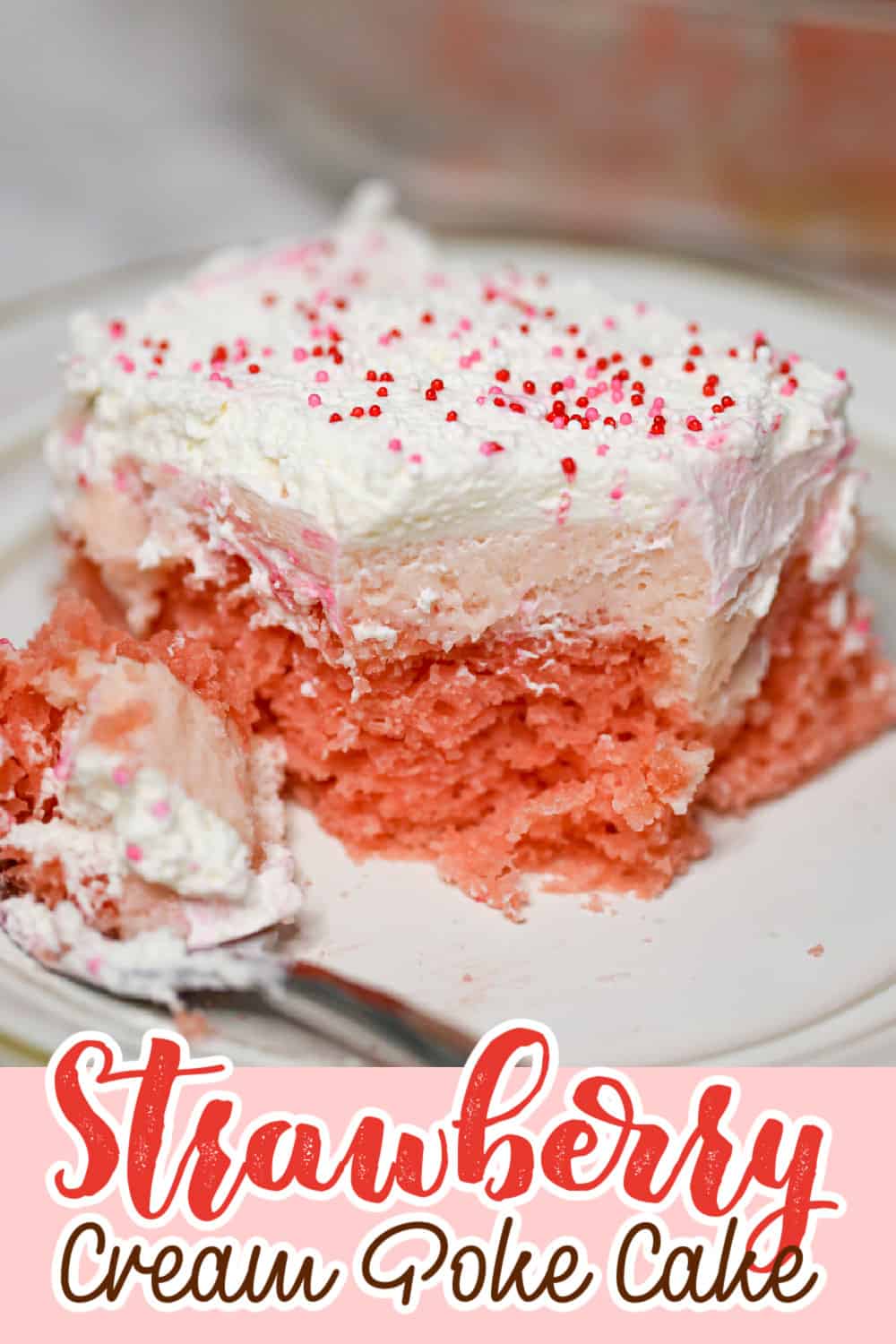 Strawberry Creme Poke Cake