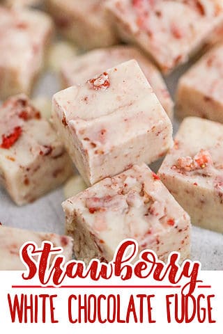 Strawberry white chocolate fudge