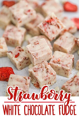 Strawberry white chocolate fudge