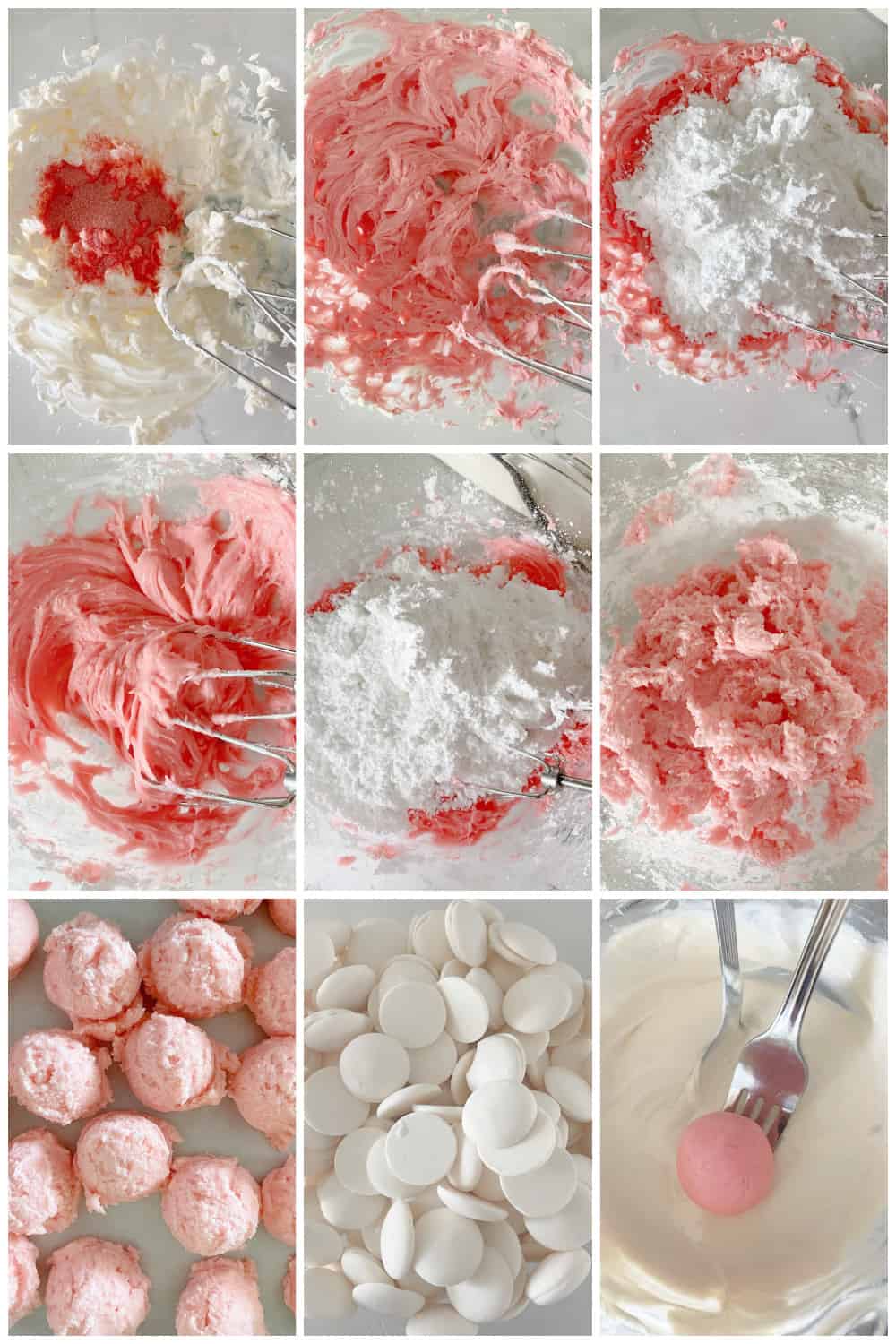 easy strawberry cream truffles