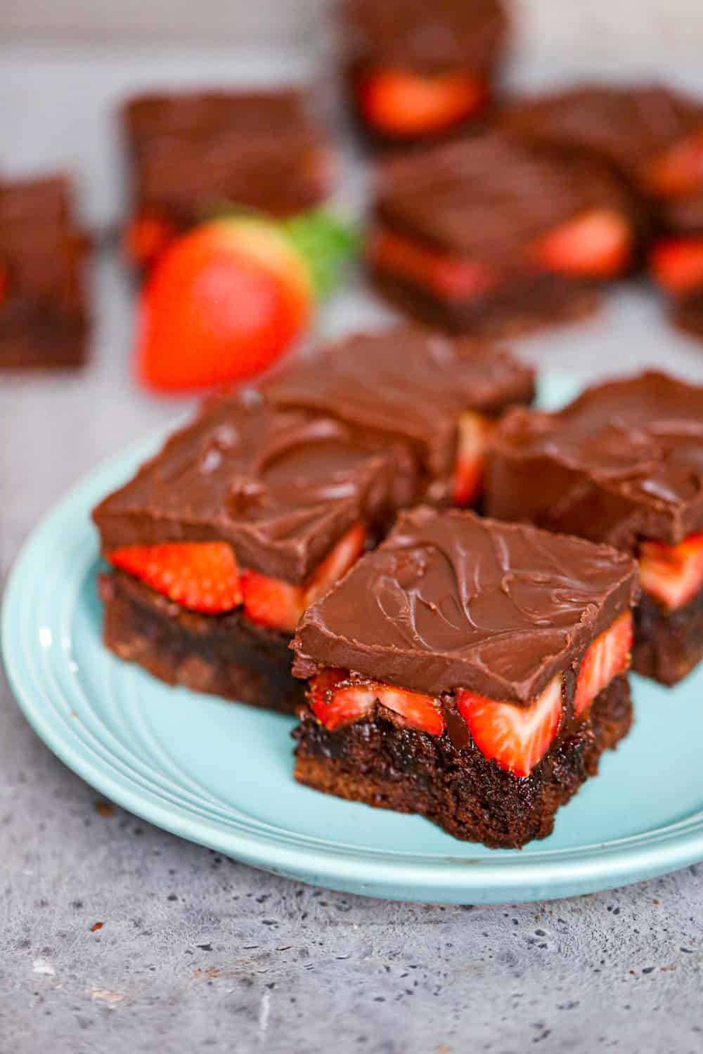 strawberry ganache brownies