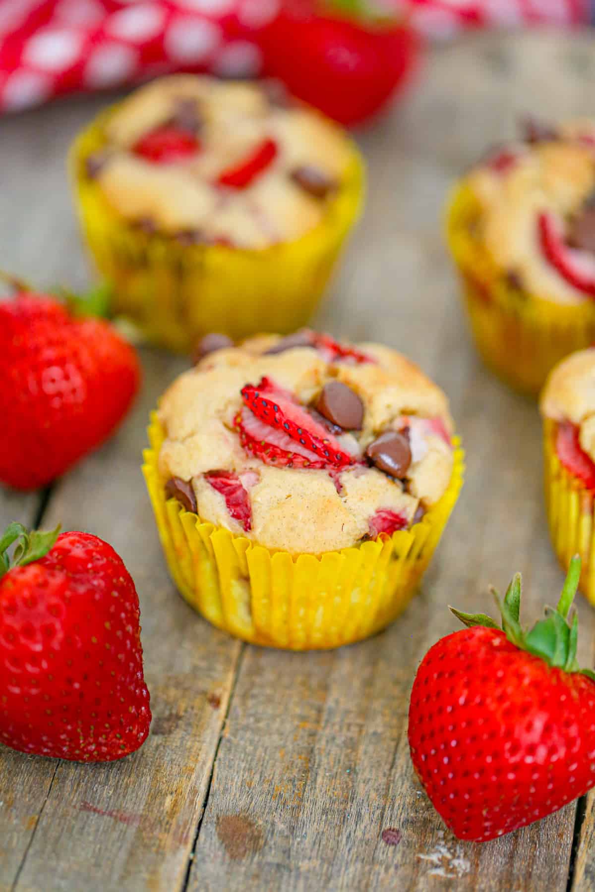 Blender Strawberry & Chocolate Breakfast Muffins