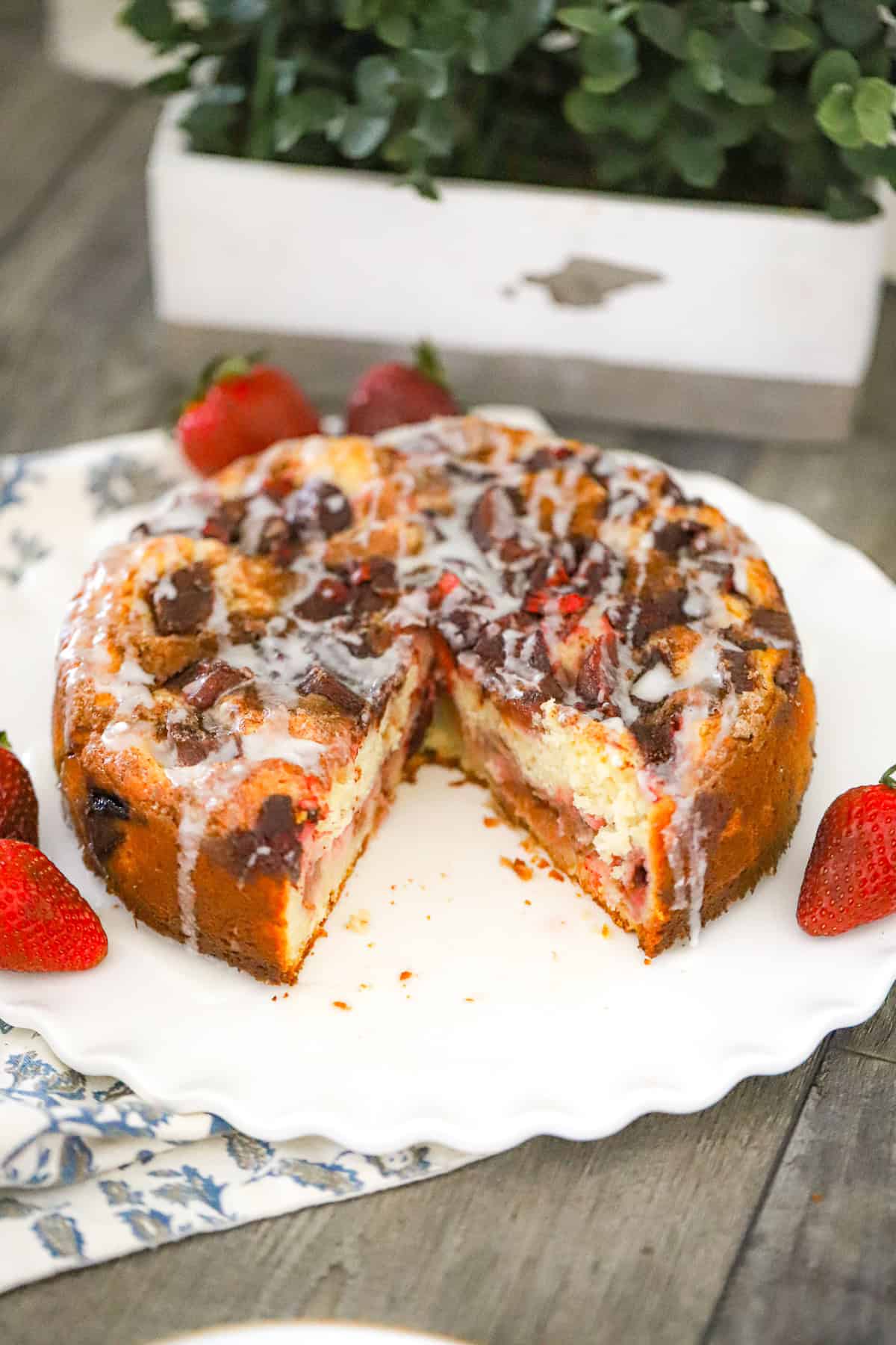 strawberry rhubarb coffee cake
