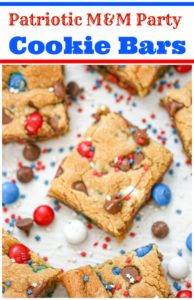 Patriotic M&M Party Cookie Bars