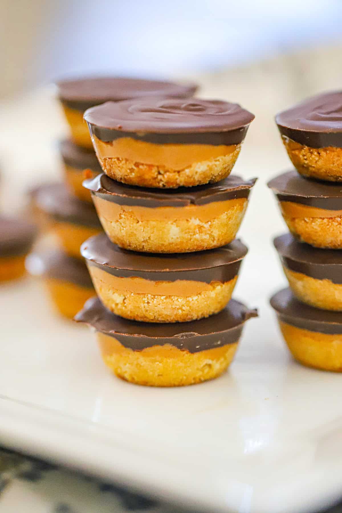 homemade Healthy Twix Peanut Butter Cookie Cups recipe