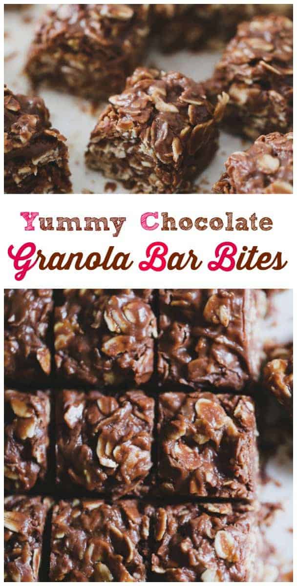 easy healthy No Bake Chocolate Oat Bites bars granola recipe